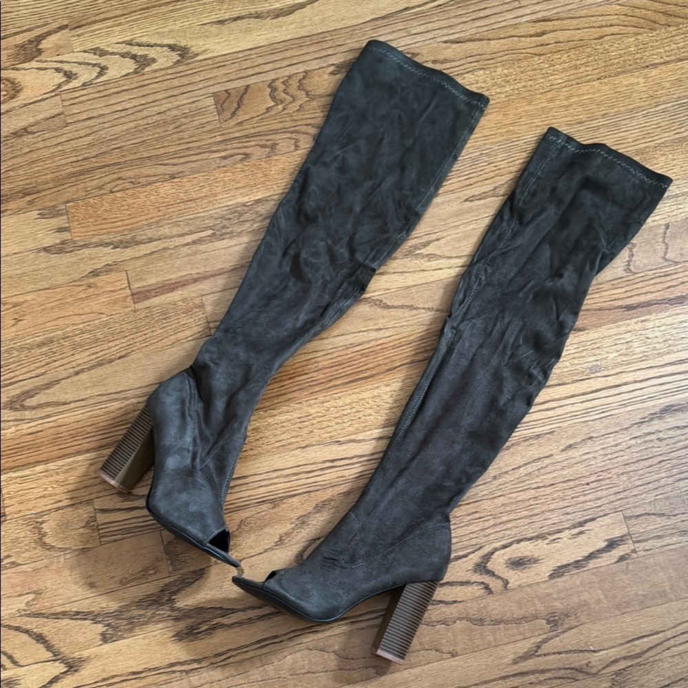 Women's Deep Olive Over-the-Knee Boots
